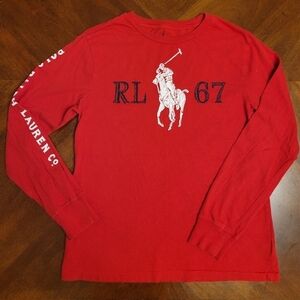 Boys Polo Ralph Lauren Red Long Sleeve T-shirt